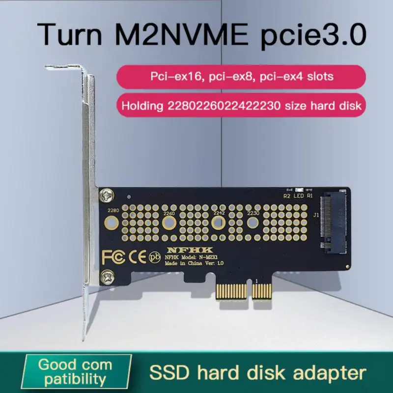 

RYRA 1pc NVMe PCIe M.2 NGFF SSD To PCIe X1 Adapter Card For 2230-2280 Size SSD PCIe X1 To M.2 Card With Bracket M2 Pcie Adapter