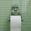 Easter Island Moai Tissue Holder Wall Mounted Resin Statue Toilet Paper Holder Moai Statue Bathroom Tissue Holder 3