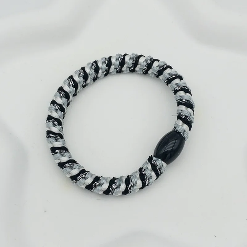 Elastico per capelli con perline, elastico per coda di cavallo decorato con sfere eleganti, accessori per capelli da donna - Italia