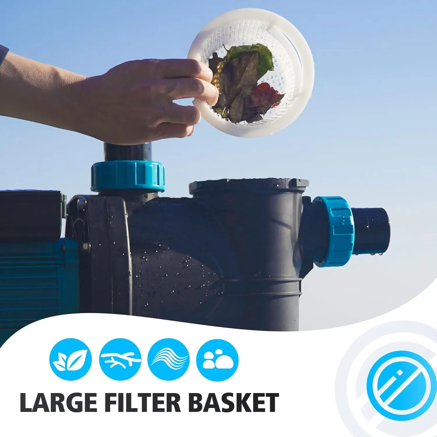 1.5 HP Pool Pump Inground 5790GPH Above Ground Swimming Pool Pump 115V High Flow Single Speed Powerful Self Priming Pumps