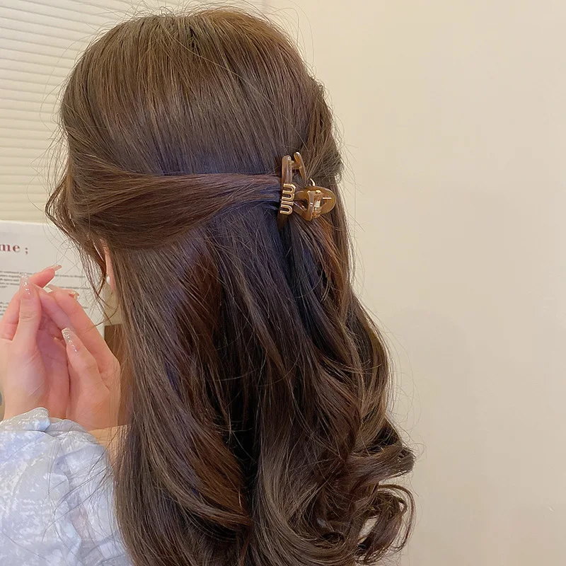 Letter Hair Clips For Women Girls Mini Clamps Hair Claw Clip Barrettes Crab 2Pcs/Pack