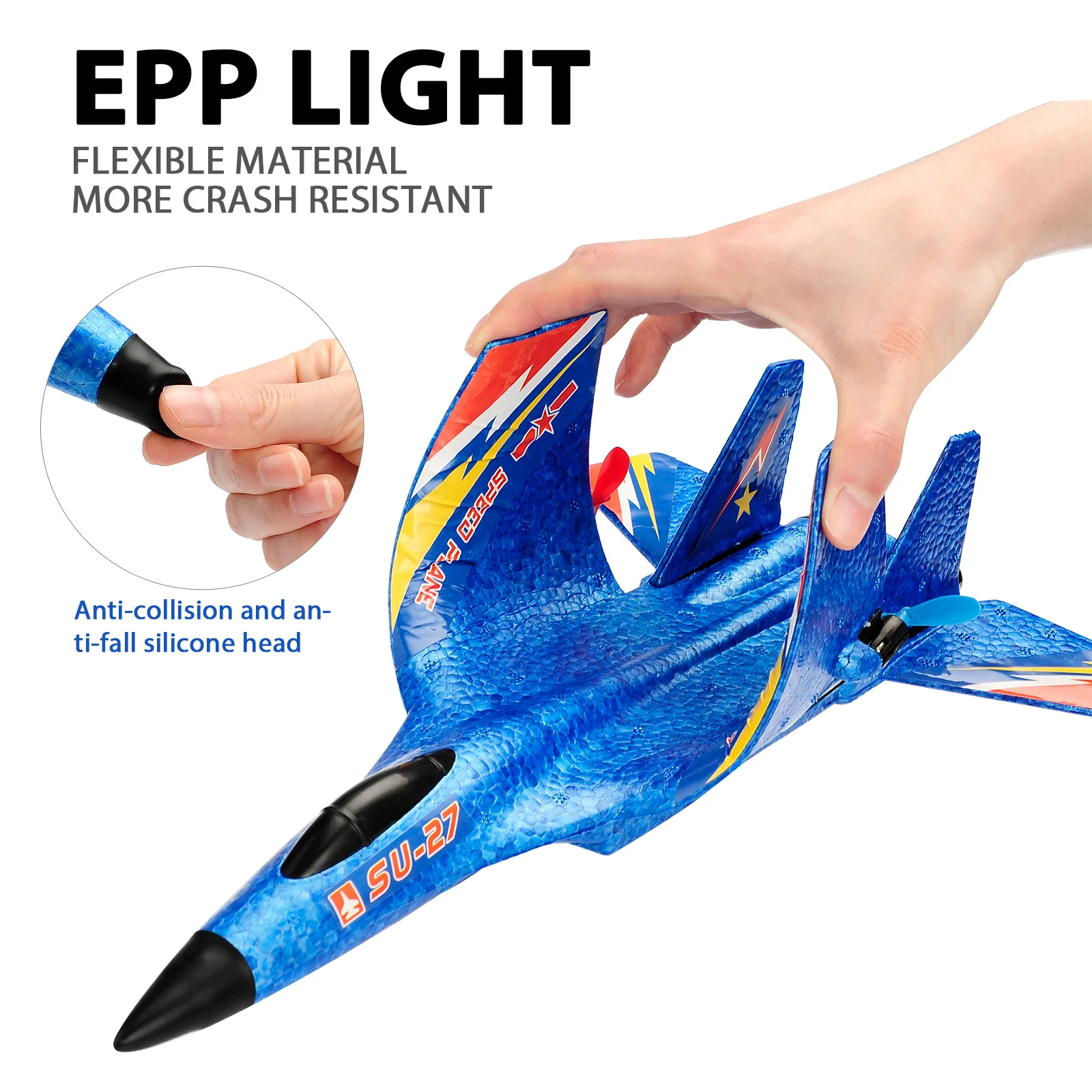 EPP Foam Remote Control Glider Plane with LED Lights for Outdoor Fun
