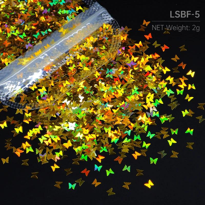 Holographic Gold Butterfly Glitter for Crafting and DIY Projects