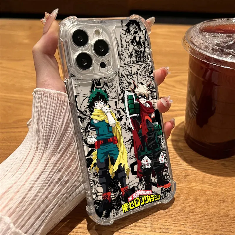 My Hero Cool Academia Clear Anime Phone Case - Soft Shockproof Cover