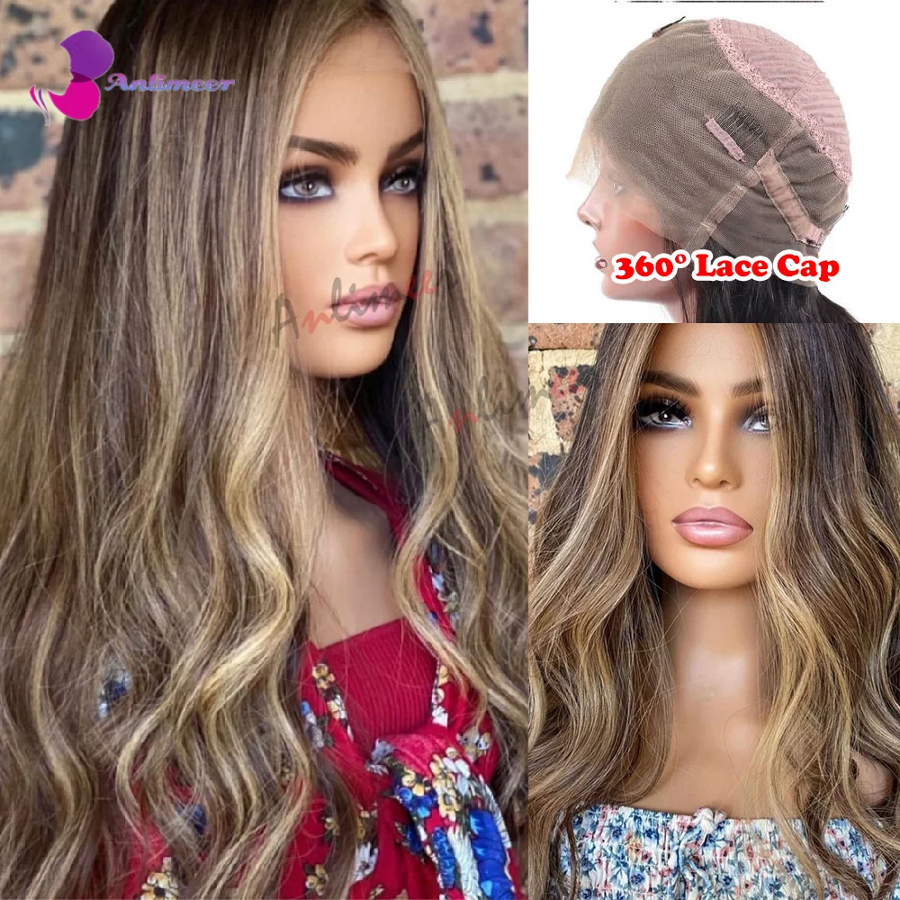360 Lace Front Wigs Human Hair - Light Honey Blonde
