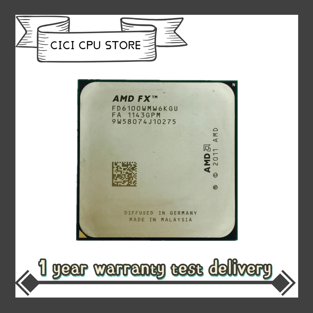 

AMD FX-Series FX 6100 3.3 GHz Six-Core CPU Processor FD6100WMW6KGU Socket AM3+