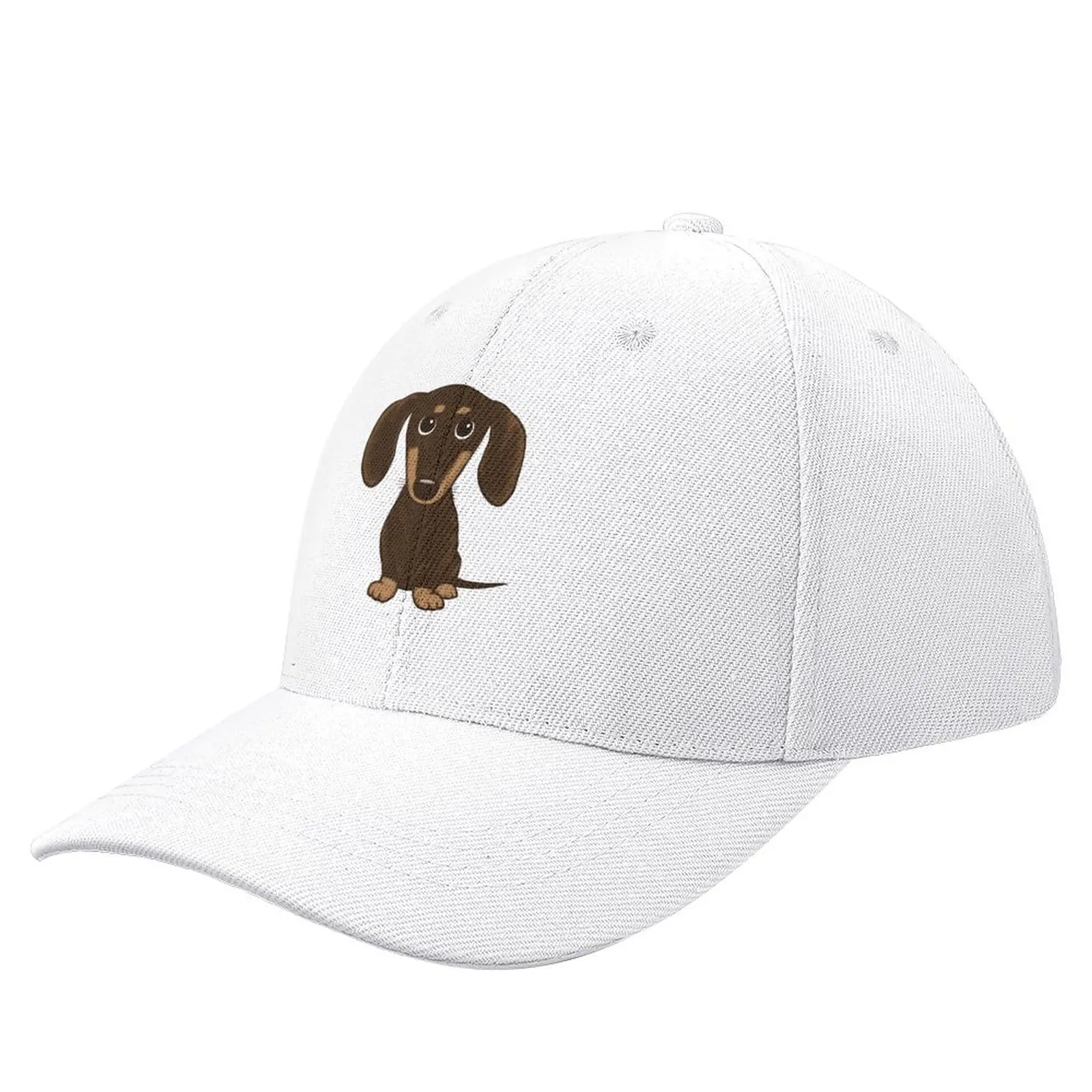 

Cute Chocolate Dachshund Cartoon Wiener Dog Baseball Cap derby hat Snap Back Hat Christmas Hat Women's Golf Wear Men's