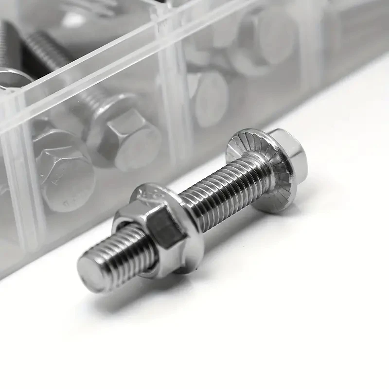 stainless steel Flange Bolts and Nuts Kit-M5 M6 M8 metric hex screw strap nuts corrosion resistant screw bolt nut set stainless steel screws hex nuts assortment kit 240