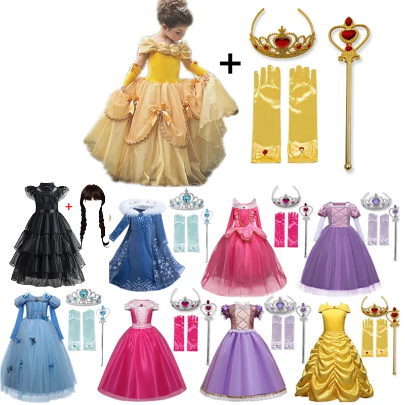Girls Dress Princess Costume Kids Clothes Cosplay Princess Costume For Girls Kids Halloween Carnival Party Fancy Dress Up Children Clothes Christmas Disguise