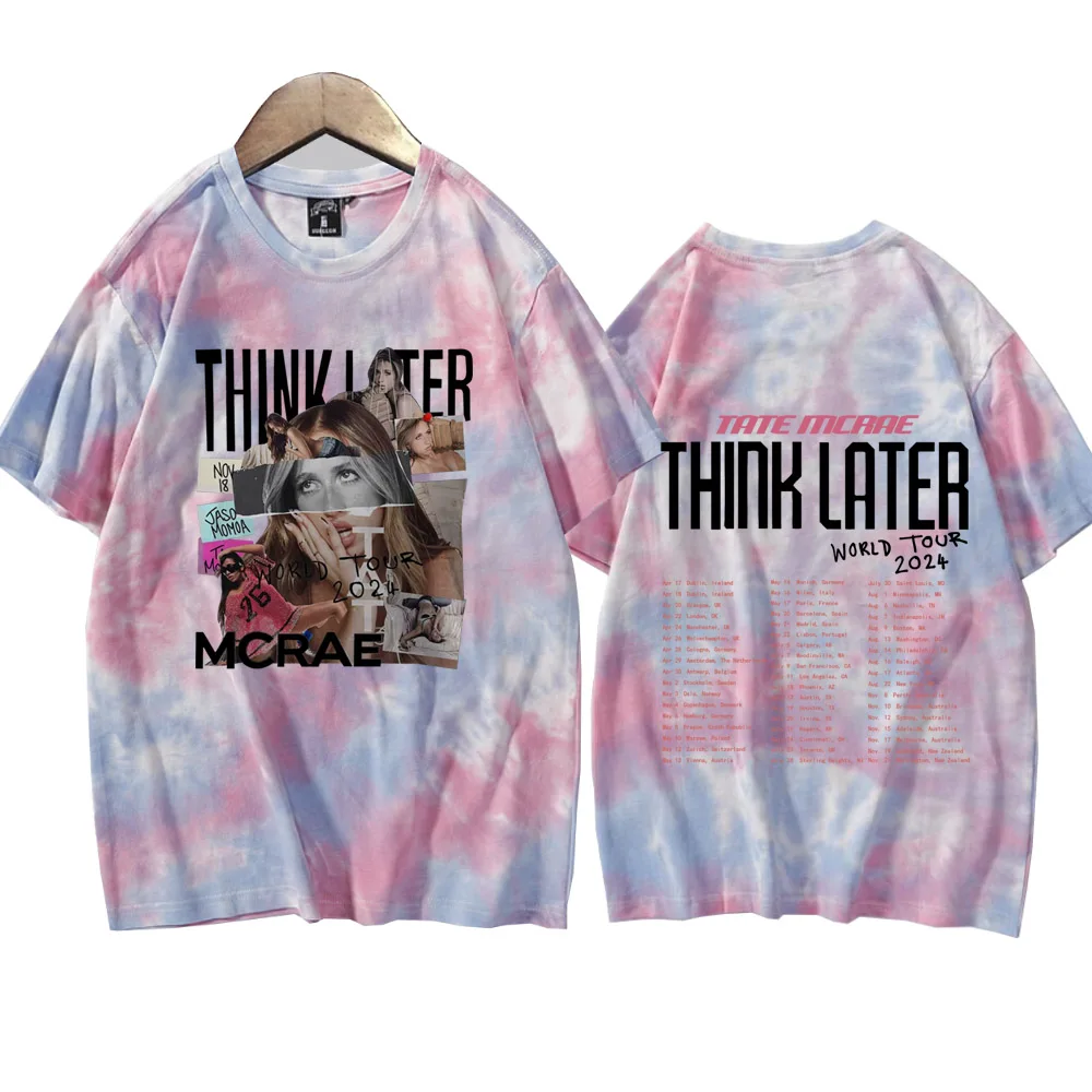 Tate Mcrae The Think Later World Tour 2024 Tour Shirts Unisex Round Neck Short Sleeve Tee Fans Gift
