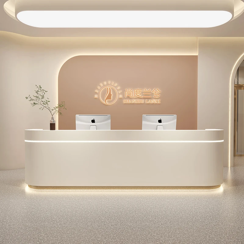Moderno Check-Out Banco Reception Negozio Spa Registro Illuminazione Semplice Reception Di Lusso Negozio Bancone Bar Reception Mobili