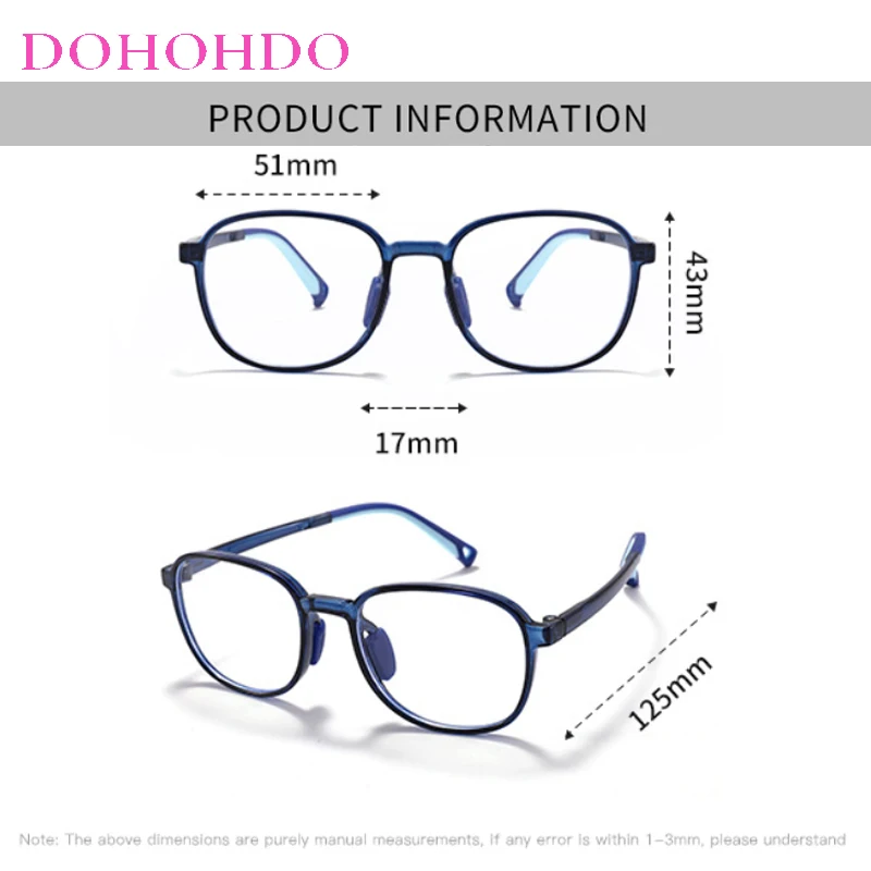 Kids Anti Blue Light Glasses Silicone Nose Pads Round TR90 for Ipad Tablet Handphone Gaming Computer Eye Care UV400