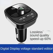 

FM Transmitter Bluetooth Version 5.0 Car Player Kit Card Car Charger Quick With QC3.0 Dual USB Voltmeter & AUX IN/OUT DC