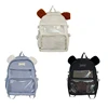 Fashionable Transparent Dog Themed Nylon Backpack with PVC Ita Bag Daypack for School Travel Shopping F3MD 1