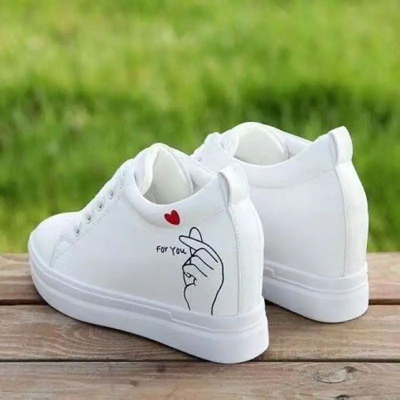 2022 Hot White Hidden Wedge Heels sneakers Casual Shoes Woman high Platform Shoes Women's High heels wedges Shoes For Women 