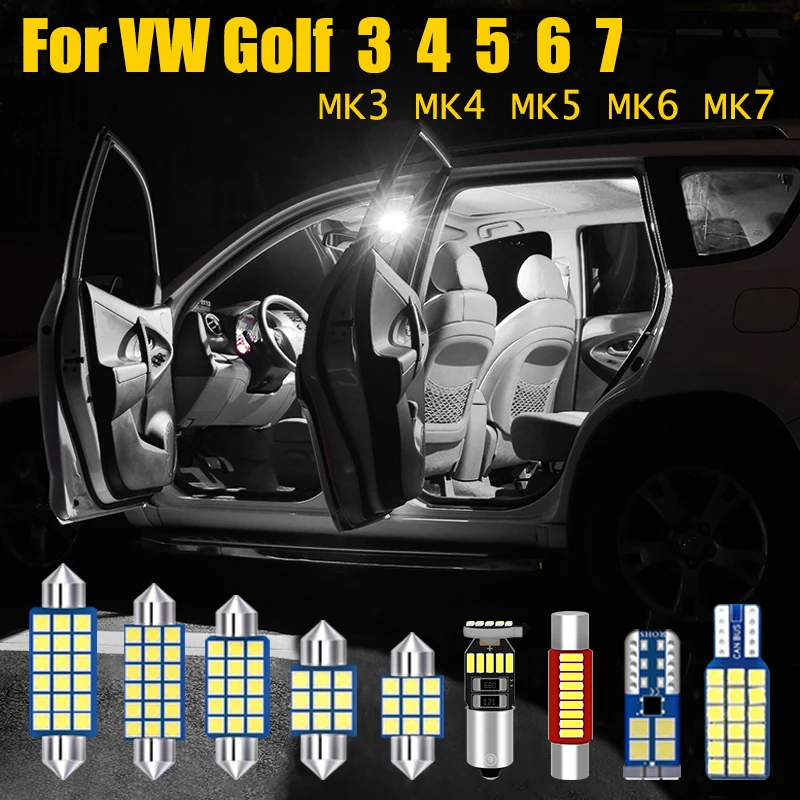 

For Volkswagen VW Golf 3 4 5 6 7 MK3 MK4 MK5 MK6 MK7 Car LED Bulbs Interior Dome Lamp Width Parking Trunk Lights Accessories