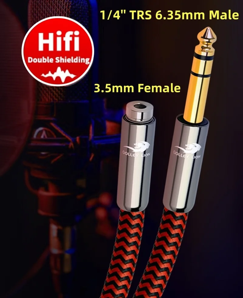 1/4'' TRS Male to Female Jack Stereo Audio Cable