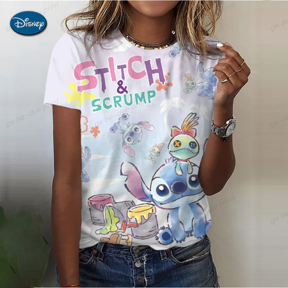 Magliette Da Donna Disney Cute Funny Groot Stitch Print Fashion Instagram Femme Vetement Soft Cute Summer Men T Shirt Vestiti Per Ragazze