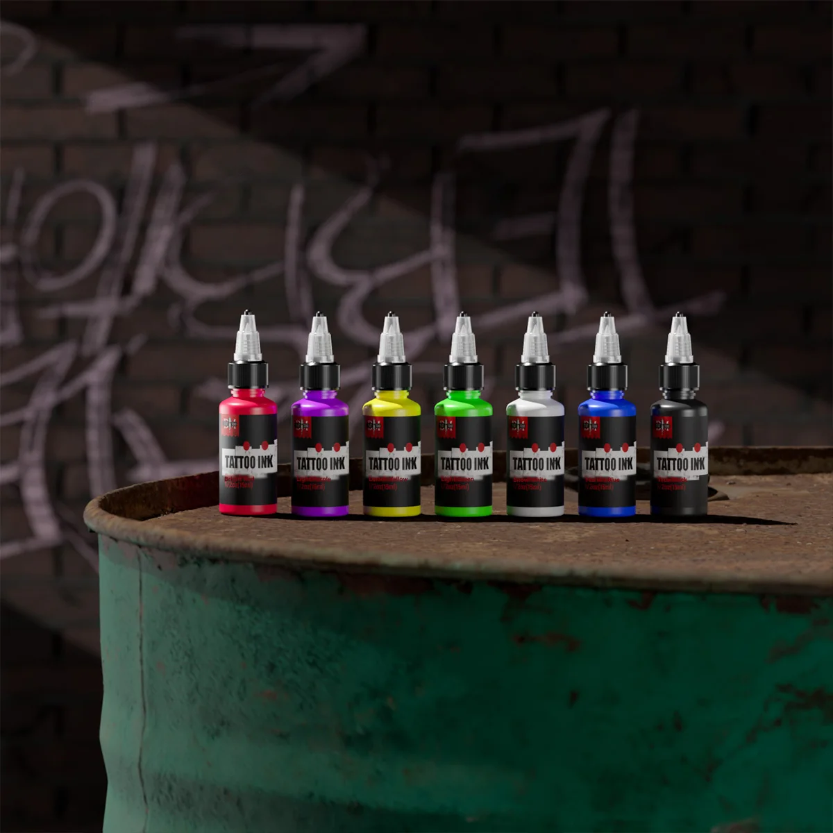 15ml 7pcs/kit Tattoo Ink Pigment with box Body Art Tattoo Kits Professional Beauty Paints Makeup Supplies Semi-permanent tattoo ink tattoo ink pigment tattoo ink kit
