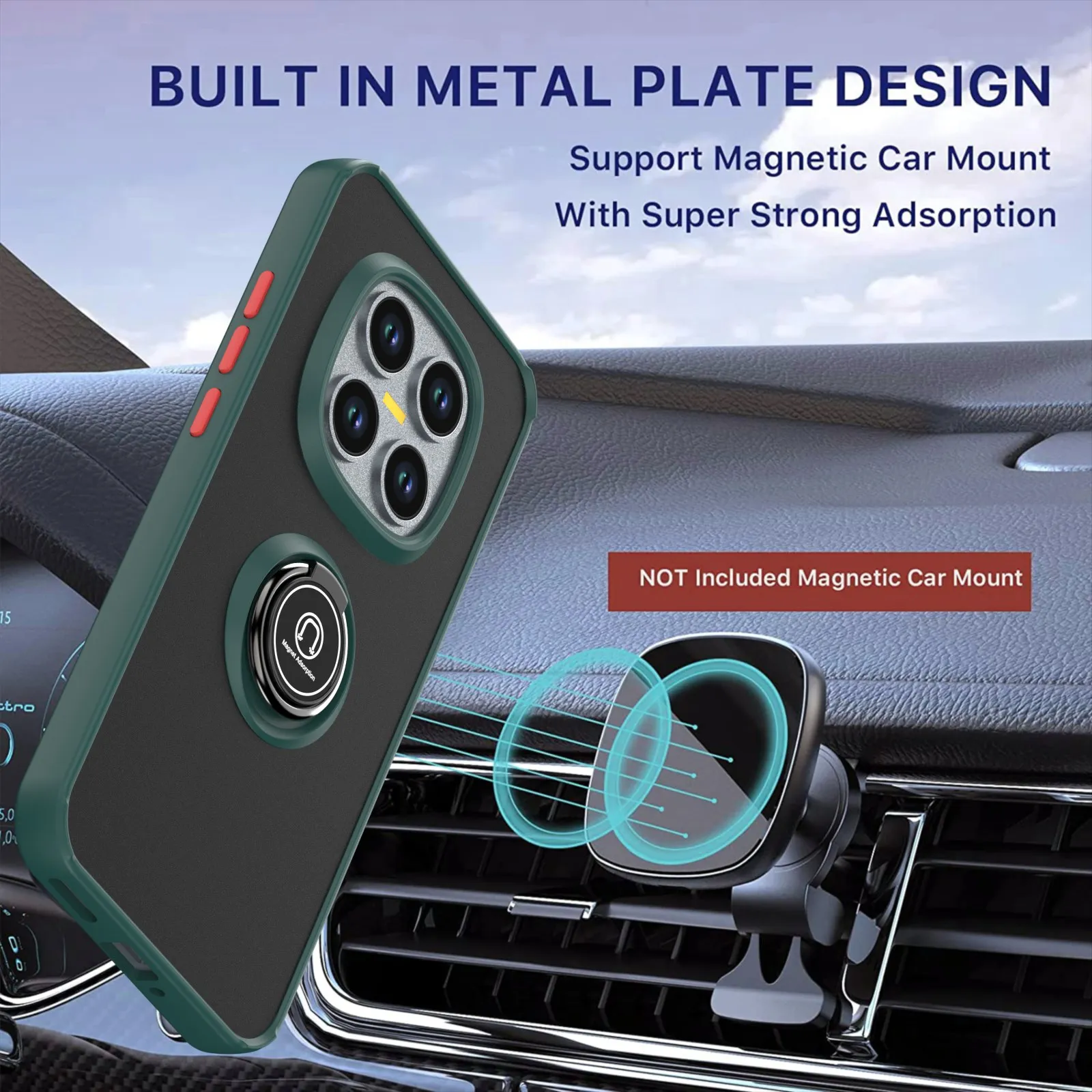 Enhanced 360-Degree Magnetic Vehicle Bracket Case Cover