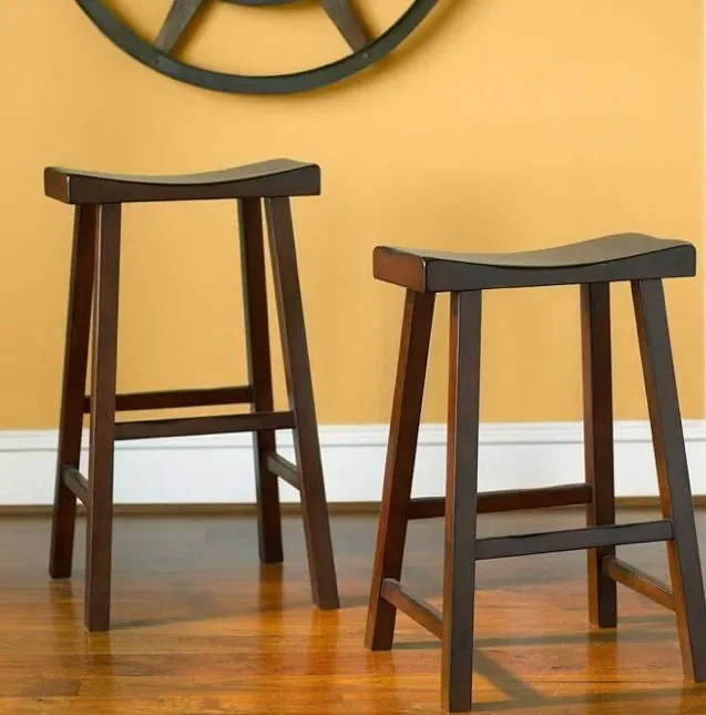American Solid Wood European Retro High Bar Stool bar stool