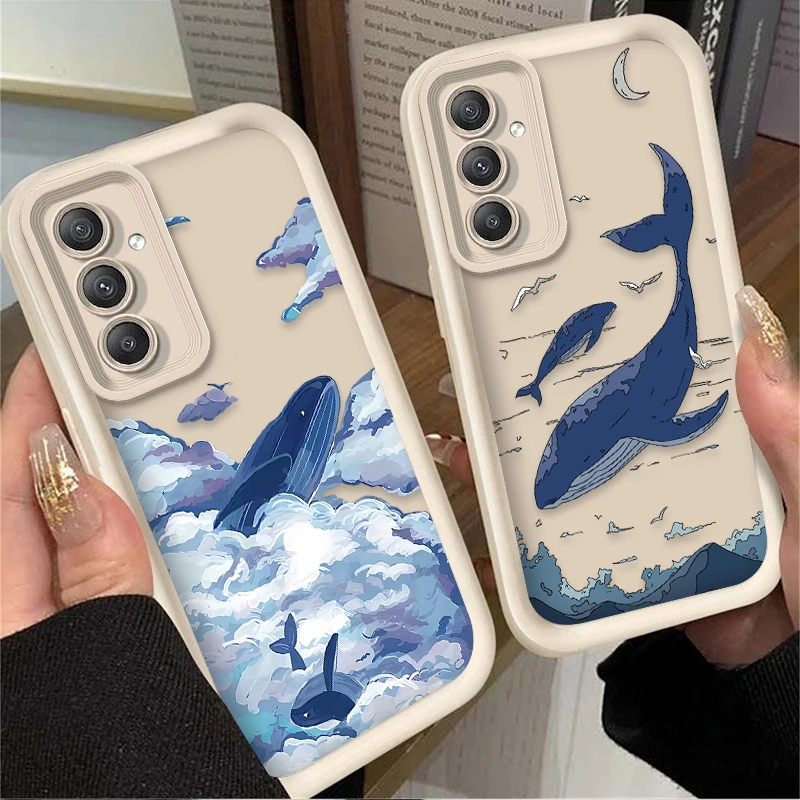 Dreamy Sky Blue Whale Phone Case Cover