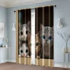2pcs, Curtain Cute cat owner Versatile Polyester Fabric,Without Electricity Spring Party & Holiday Decor Perfect for translucent 6