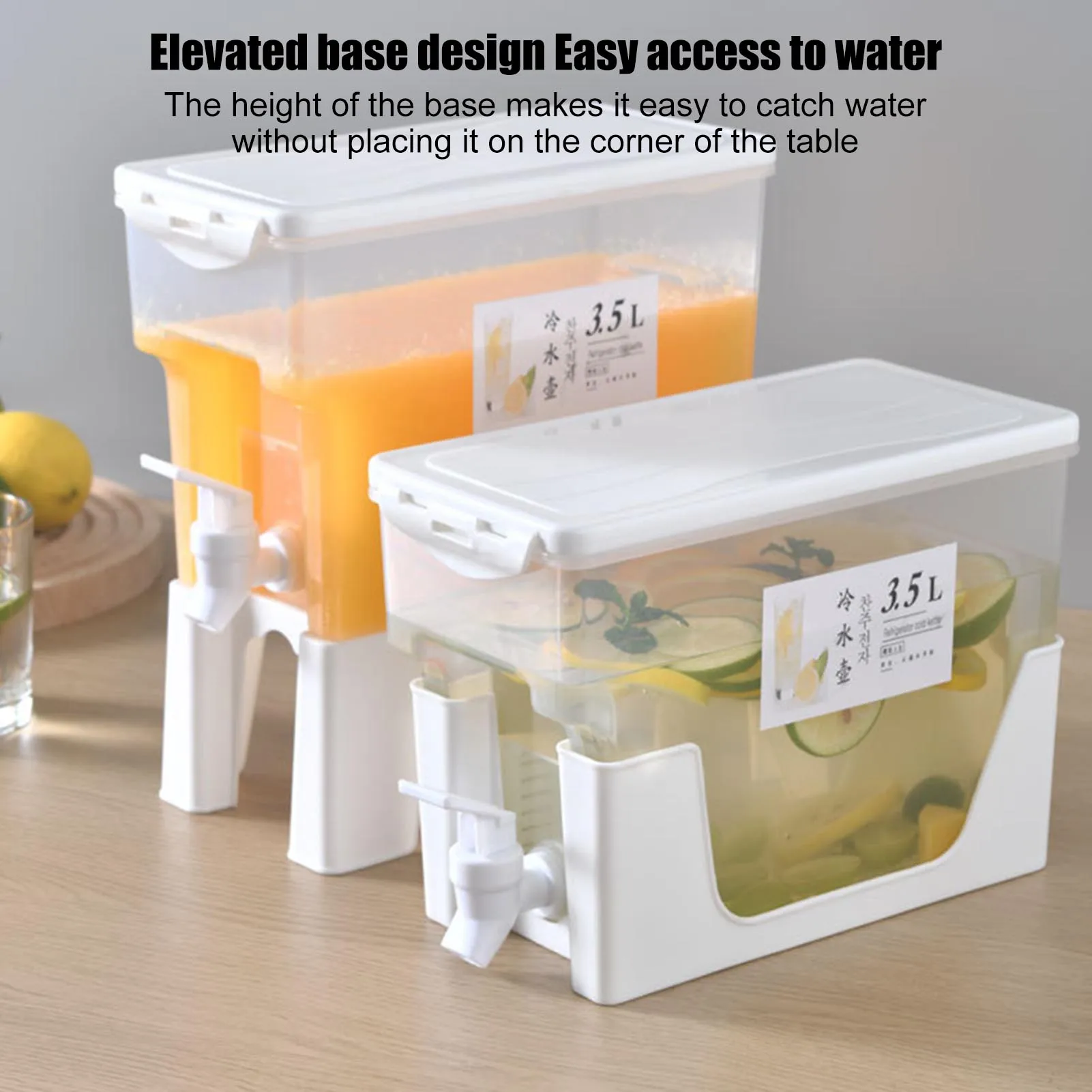 Drink Dispenser With Removable Stand 3.5l Juice Container Fridge Drink