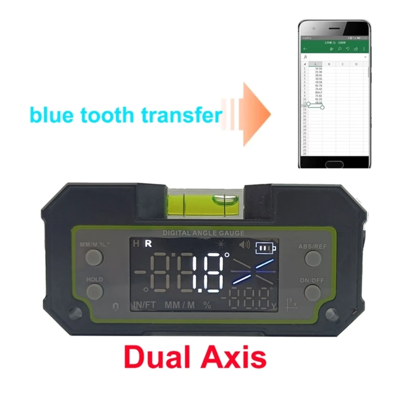 디지털 게이지 DualAxis 경사계 4x90° 파인더 각도기(자석 베이스 디스플레이 데이터 전송 포함)