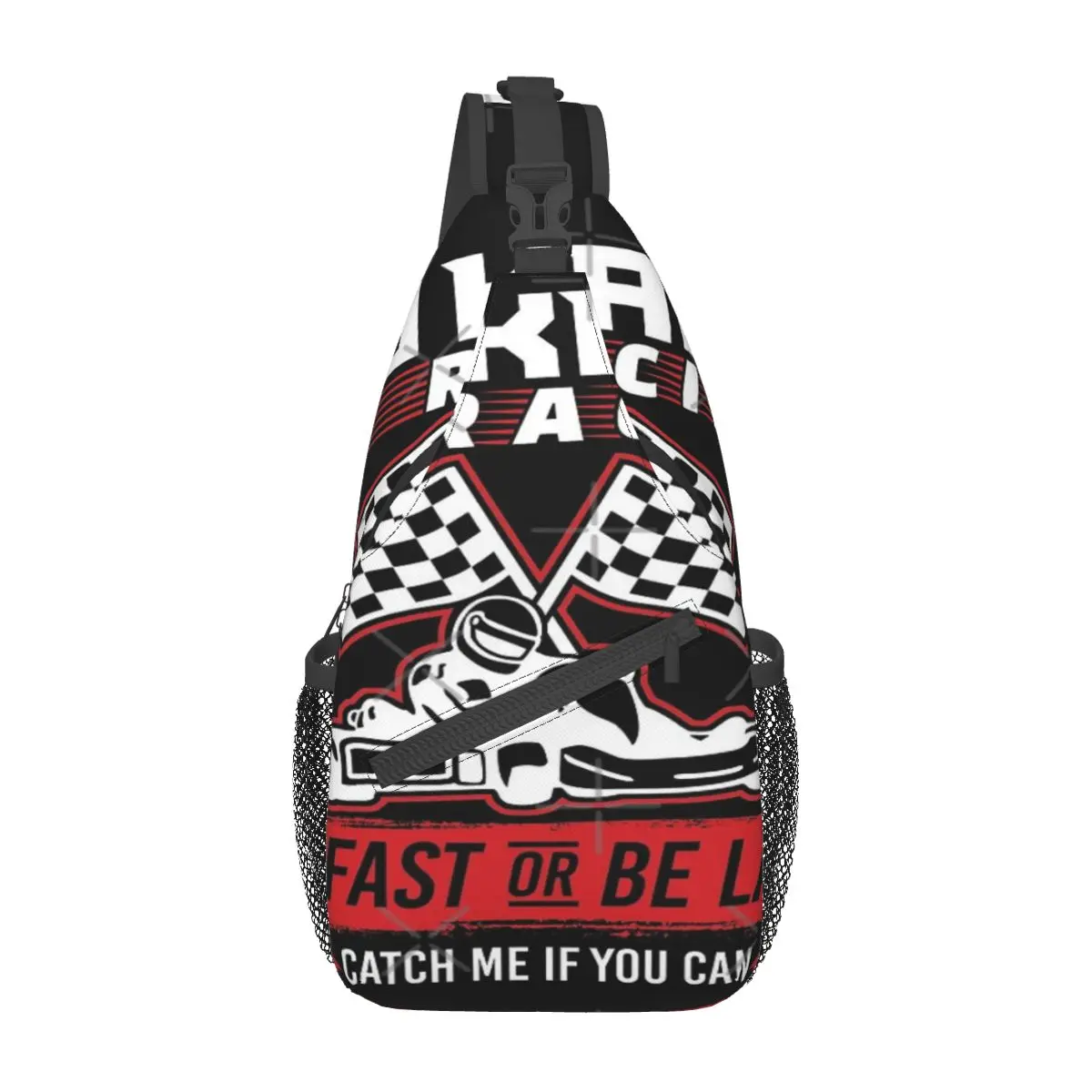 

Go Kart Racing Be Fast Or Be Last Chest Bag Retro Portable Travel Nice gift Customizable
