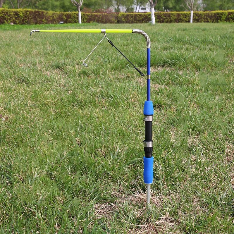 Automatic Fishing Spring Rod Ultralight Fiberglass Fiber Fishing Rod Ground Insertion River Throwing Gear Accessory
