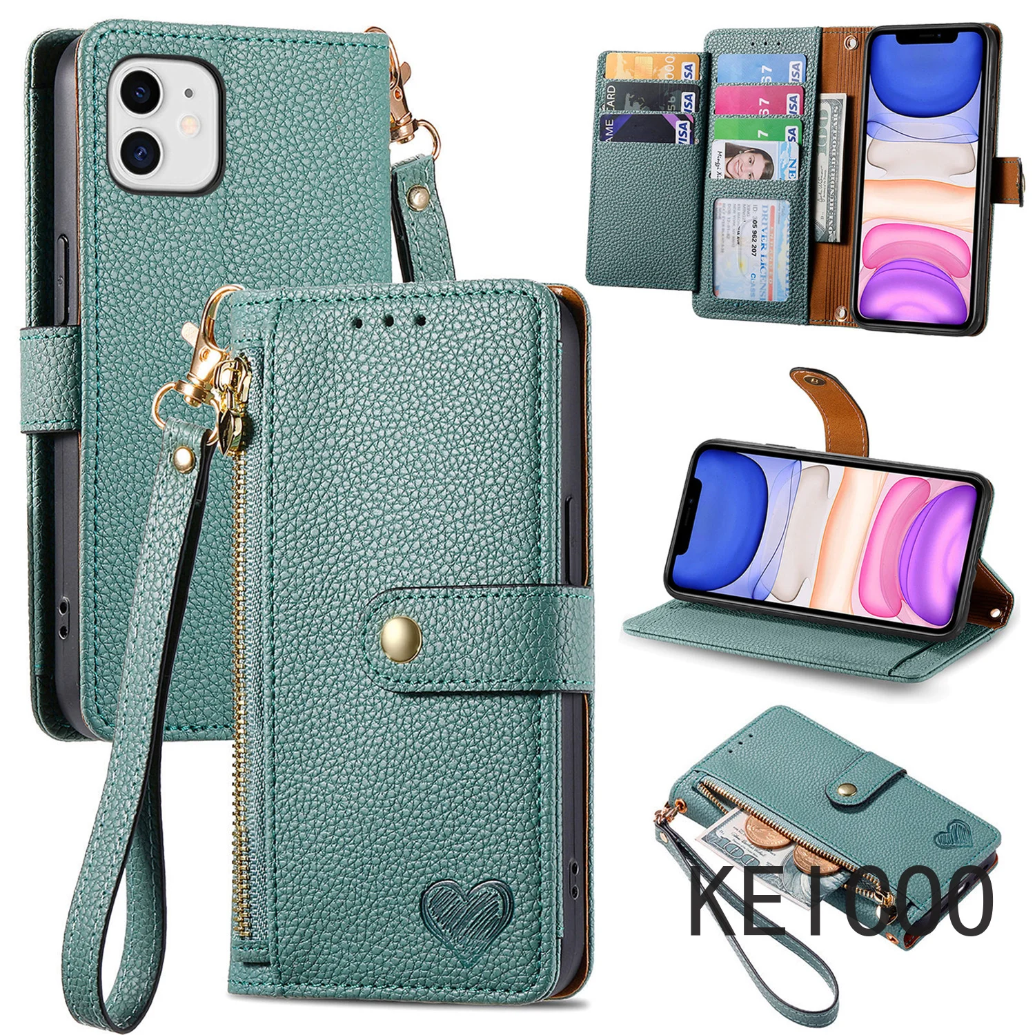 Guscio Multifunzione Per Apple Iphone 11 X Xs 14 Pro Max Plus Iphone14Pro Custodia A Portafoglio Con Cerniera Muslimlove Simplicity Cover