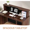 Reception Desk with Counter, 47 Inch Small Reception Room Table, Front Desk for Office, Retail Checkout Counter for Lobby, Salon 5
