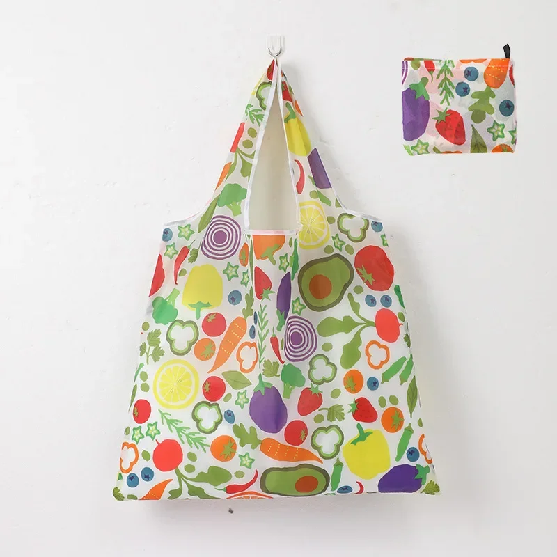 Eco-Friendly Reusable Large Washable Foldable Nylon Grocery Bags