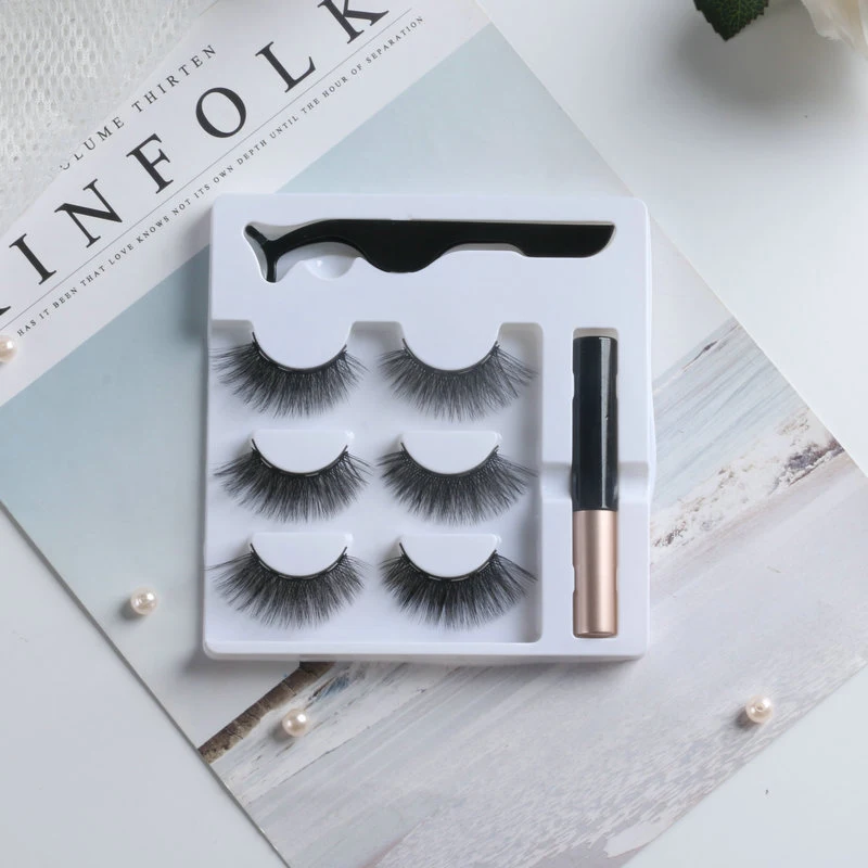 3  False Eyelashs   ִ  ߵ ڼ Ӵ  3D  ũ  ڼ Eyeliners Tweezer