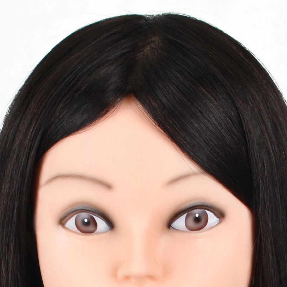Long Hair Mannequin Head with Human Hair Hairdresser Practice Training Head Cosmetology Manikin Doll And Wig Stand Tripod