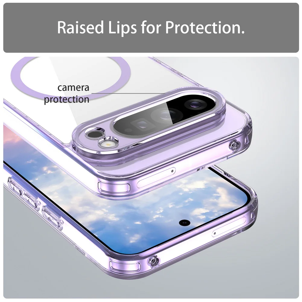 Clear Magnetic Cover with Camera Protection for Wireless Charging - Anti-Yellowing Case