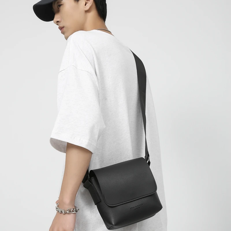 

Young Men Messenger Bag Leather Small Crossbody Shoulder Bags For Male Pu Leather Fashion Mini Satchel Purse High Quality