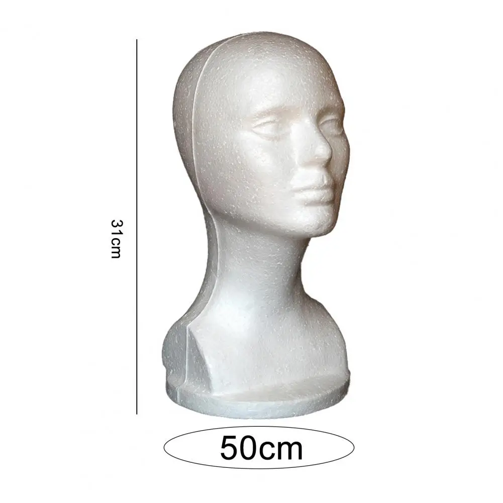 Head Model Female Head Polystyrene Wigs Display Stand Rack Manikin Model Stand Wig Hair Hat Headset Mannequin Head