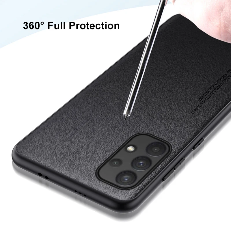 Luxurious PU Leather Shockproof Phone Case with Silicone Back Cover Protection