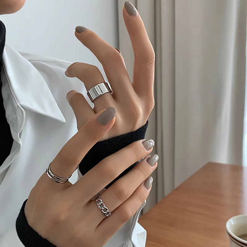Trendy butterfly metal punk ring set women girls party jewelry gifts fashion accessories buckle female index finger ring ring set finger ring