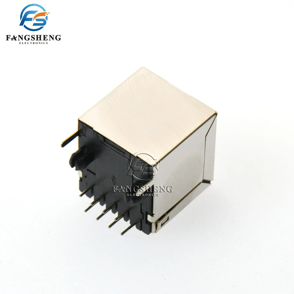5/50PCS RJ45 수직 8P8C 18.3mm 여성 네트워크 소켓 인터페이스 크리스탈 헤드 소켓 180도 커넥터 금속 램프 없음