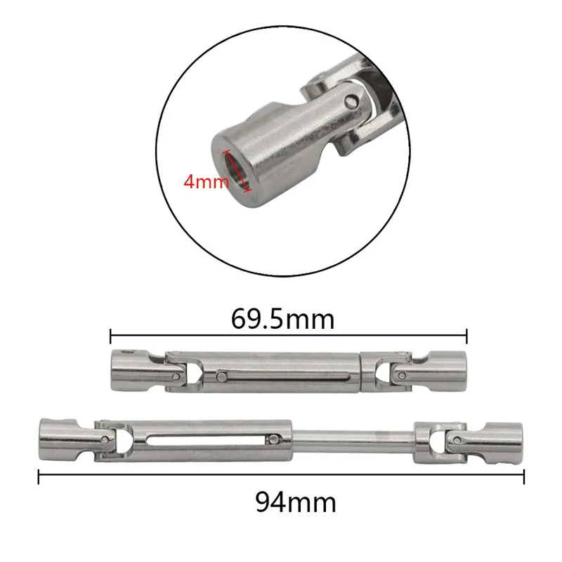 MN78 MN-78 MN82 LC79 1/12 RC 자동차 업그레이드 부품 액세서리 용 3Mm 4Mm 샤프트 슬리브가있는 금속 드라이브 샤프트 CVD 드라이브 샤프트