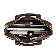  Briefcase Shoulder Handbag Messenger Laptop Bag 15.6 Inch,Head Layer Genuine Cowhide Leather Man Women Bussiness Dropship 8603 
