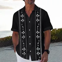 Simple Fashion Men's Shirt 3d Print Short Sleeved Shirts For Men Hawaiian Shirts Beach Casual Male Clothing 2024 New Lapel Shirt 1