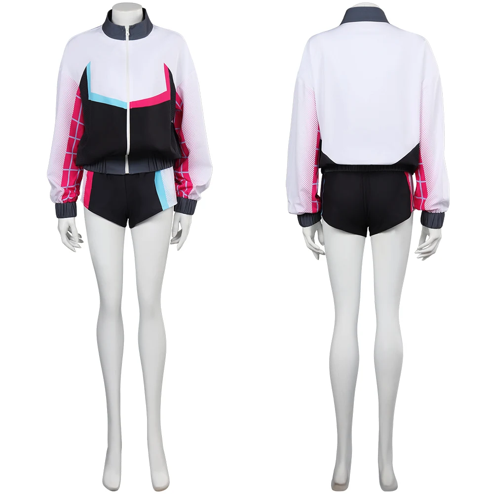 

Gwen Cosplay Hoodie Costume for Women Sportswear Shorts Spider Cosplay Gwen Fantasia Outfit Halloween Carnival Party Suit