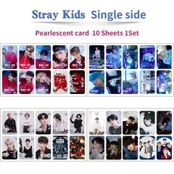 Lomo – autocollant carte Polaroid k pop Straykids, étiquette perlée, simple face, papeterie coréenne, 10 pièces 