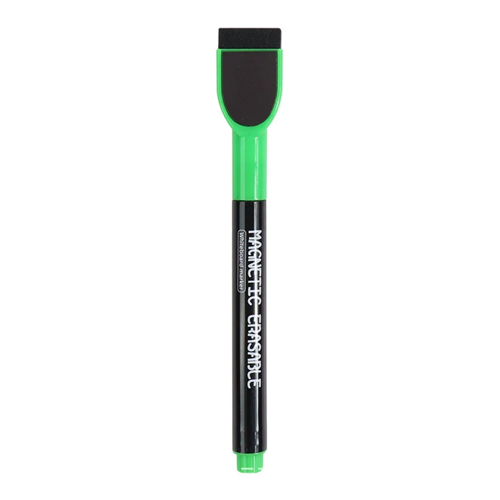 Magnetic Erasable Whiteboard Markers with Quick-Dry Water-Based Ink and Built-In Eraser