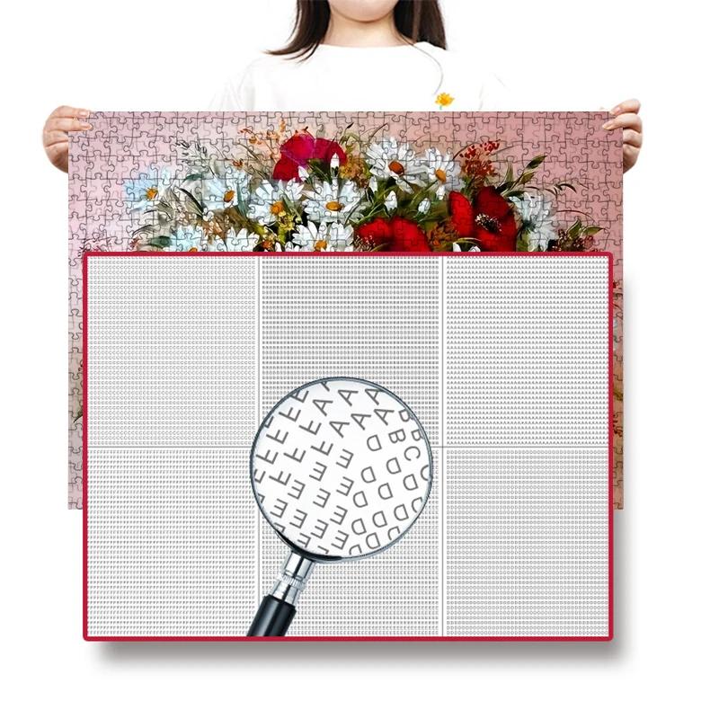 High Quality 70cm*50cm 1000pcs Flower Jigsaw Puzzle Adult Stress Relief Beautiful Landscape Painting Puzzle Wall Decor 5