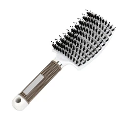 Luxurious Scalp Massaging Hairbrush for Effortless Detangling and Styling (White)